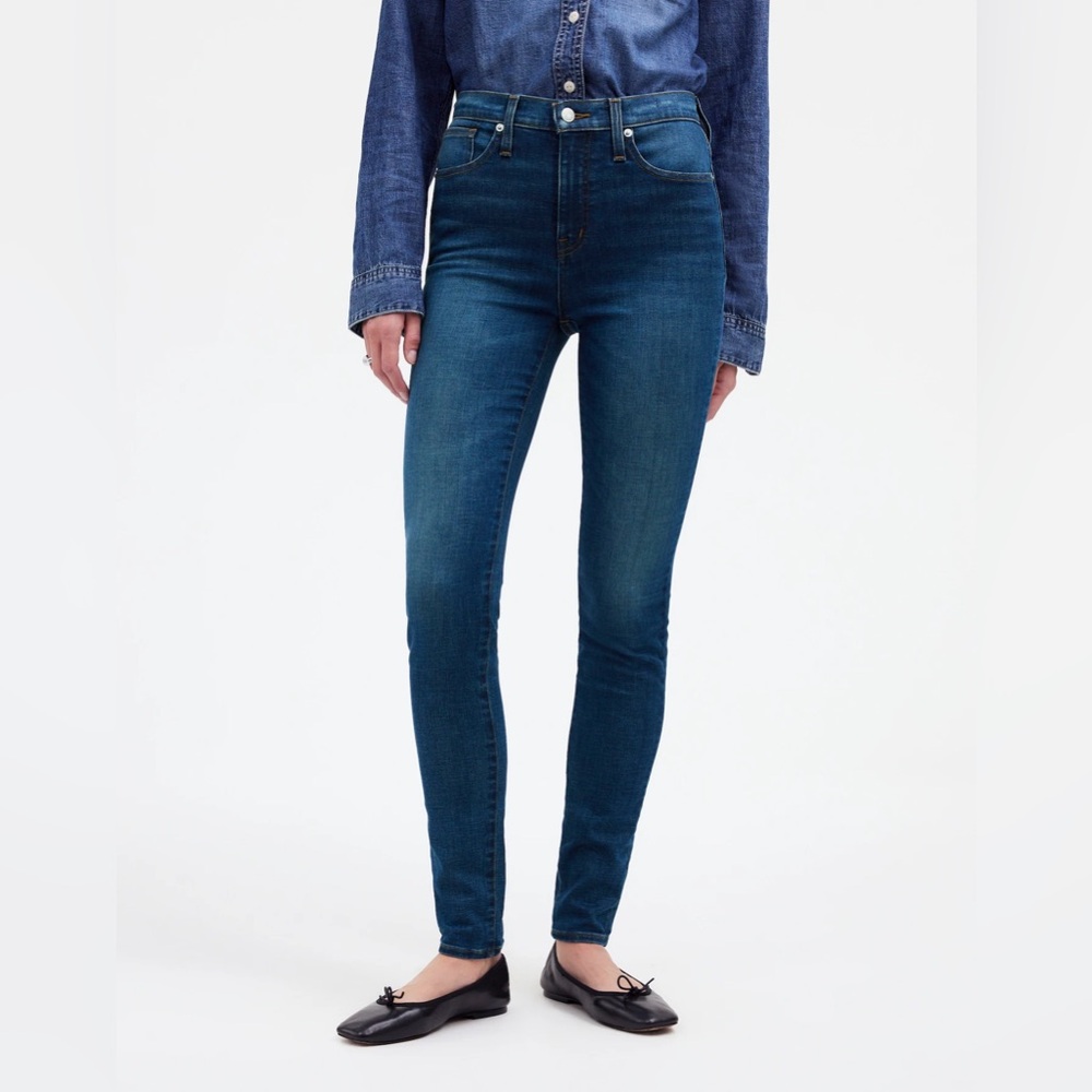 Madewell 10” High-Rise Skinny Jeans in Medium Blue Denim Wash, Women’s Size 32